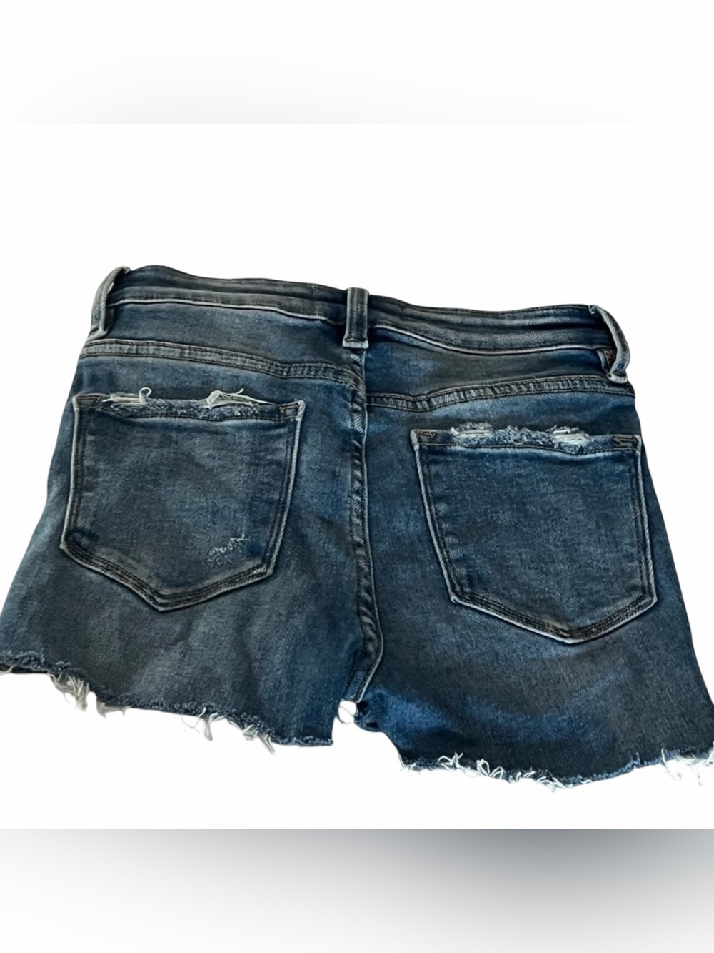 Vervet Blue High Rise Distressed Raw Hem Denim Shorts Size 24 - Picture 3 of 5